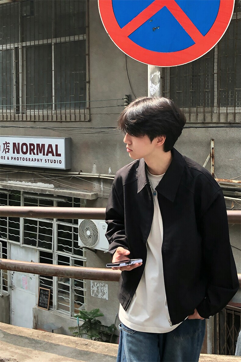 特P80无差价新款拉链时尚简约夹克外套-HJ5503港风街头,男装夹克,电商A003