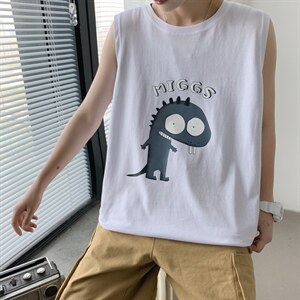 ！2023夏季纯棉百搭男士棉背心学生坎肩百搭潮流汗背心X02P20图片