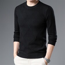 打底针织衫男薄款2023春秋季新款外穿上衣长袖爸爸装中年男装毛衣，男装针织衫/毛衣，电商B212（原钱塘6029）