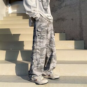 男秋季新款港风休闲裤迷彩裤ZH03P65图片