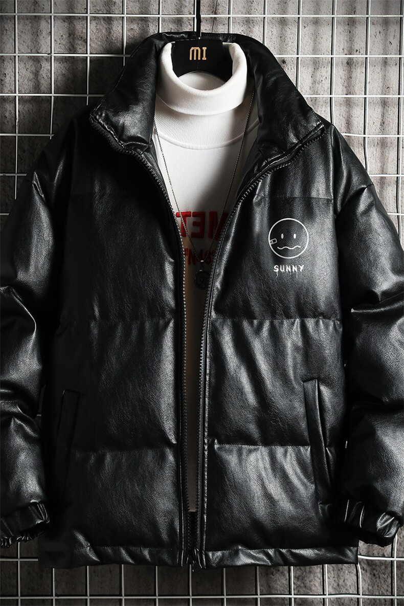 PM51072-P120立领pu皮棉衣男大码面包服男棉服男棉袄男,男装棉衣,电商A040A