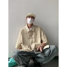 夏季短袖衬衫男女宽松潮流半袖上衣韩版衬衣美式工装休闲外套，男装衬衫，星座601-2