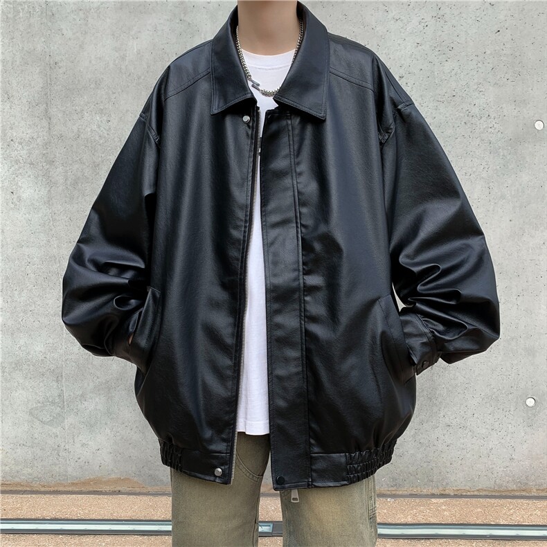 【有货】DJK911-P68痞帅Pu皮衣潮牌双拉链垫肩皮夹克男机车服秋冬,男装夹克,星座603-2