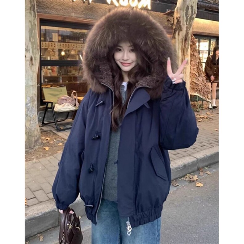 潮流文艺大毛连帽气质简约慵懒日系ins流行原宿百搭棉服M6672,男装棉衣,星座1116A（原606A-3）