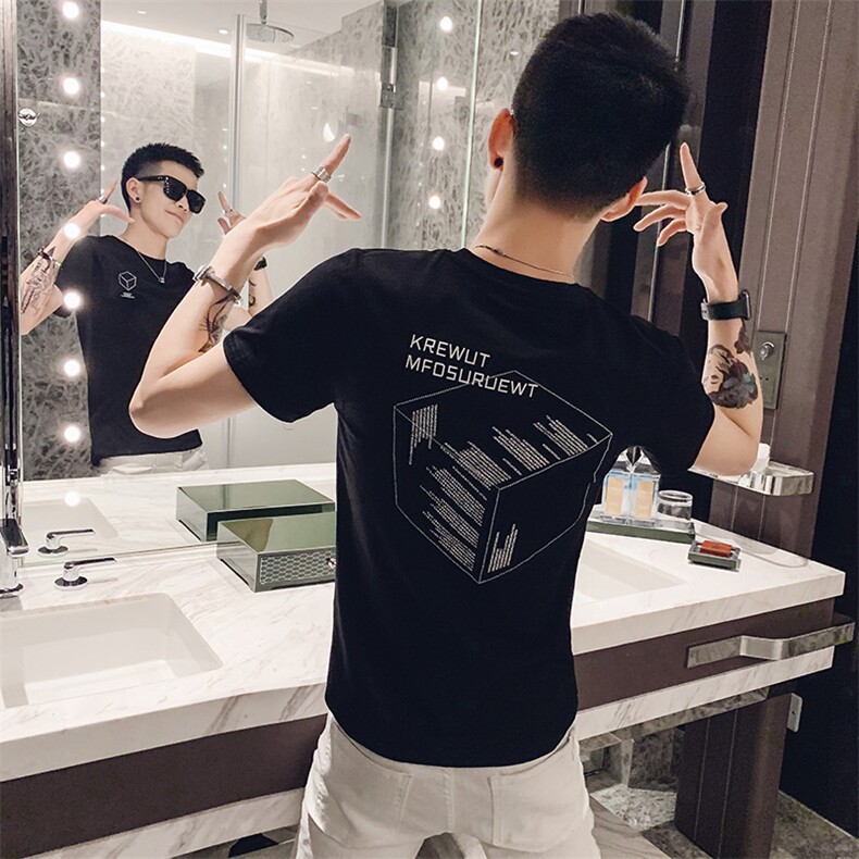 T-社会小伙潮男网红夏季新款短袖t恤宽松潮流,男装T恤,星座102A（原电商D309-1）