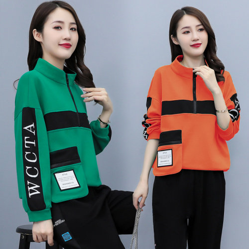 2021秋季时尚简约大方气质优雅收腰显瘦休闲修身百搭潮流外套，女装卫衣/绒衫，深水步