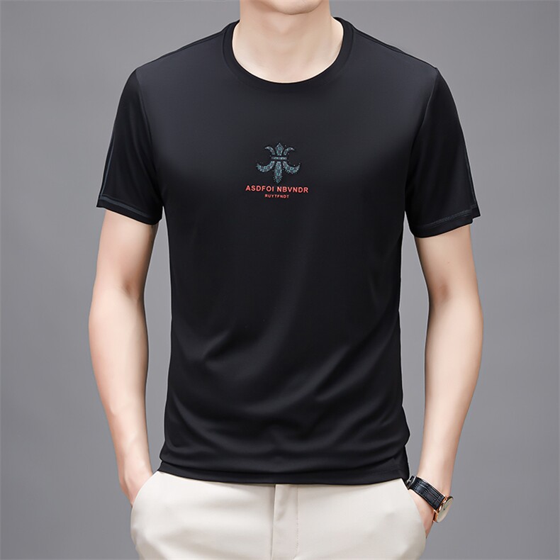 短袖T恤男韩版圆领潮流印花宽松透气学生休闲夏天衣服半截袖男，男装T恤，电商B212（原钱塘6029）
