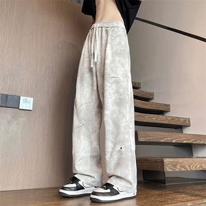 春夏季新款美式休闲工装裤男潮流宽松直筒拖地阔腿裤子KZ006-P38图片