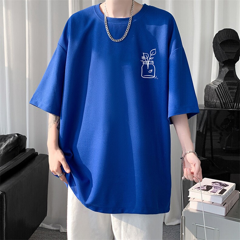 华夫格t恤男短袖男大码五分袖大皂风HT73430-P22,男装T恤,电商A040