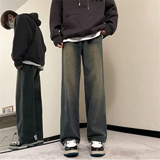 美式高街牛仔裤男复古潮牌痞子帅2023秋冬新款ins长裤RK1107-P43，男装牛仔裤，星座412-3