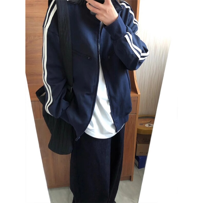 F240119-P88潮牌拉链立领卫衣女春秋款开衫情侣双杆拼接外套,女装短外套,星座617A-2