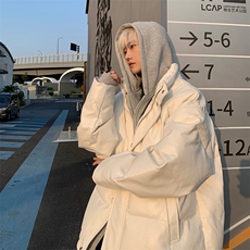 8XL-M高品质！！特大码羽绒服假两件皮棉袄连帽羽绒服YRFC02P190，男装羽绒服，电商D206-1
