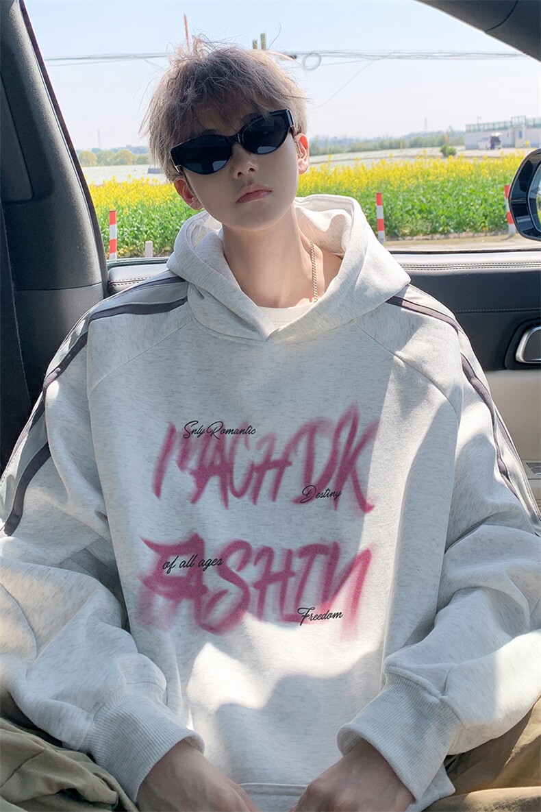 华棉秋冬内景重磅大码连帽卫衣男潮牌宽松外套WY00779/P45加绒P50,女装短外套,电商B316