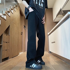 牛仔裤男夏季ins高街美式小众垂坠感百搭阔腿裤N1076-P45，男装牛仔裤，星座308B-2