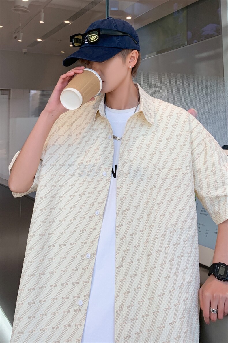 2025夏季新款满印潮流翻领短袖衬衫109-C0062-P40,男装T恤,星座109