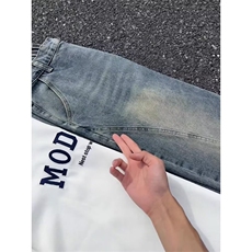高街复古牛仔裤男秋季新款美式潮牌穿搭显腿长直筒微喇裤子NA517，男装牛仔裤，星座208-5