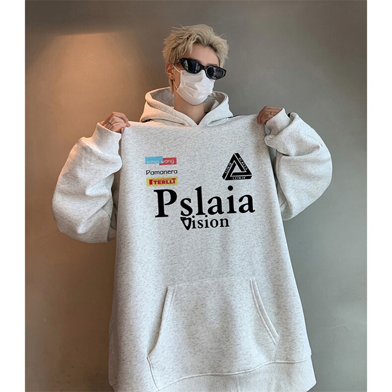 抖音得物供货提供视频秋冬重磅美式宽松织带连帽卫衣0440,男装卫衣,电商A486
