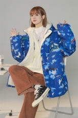 2025冬装两面穿印花棉衣女连帽棉服加绒棉袄外套3320-P100控148，男装棉衣，星座207