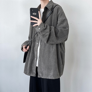 现货菠萝绒厚款长袖衬衫男KD555-P50图片