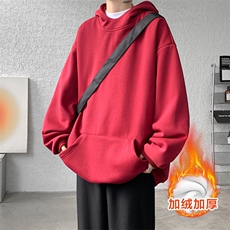 8XL-M连帽卫衣硬挺连帽卫衣男美式复古重磅帽衫加绒外套WY9105P68，男装卫衣，电商B238