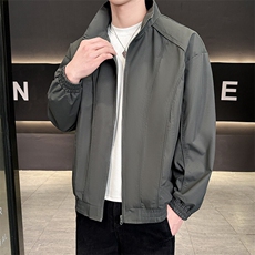 新款中性风户外夹克男立领纯色上衣冲锋衣外套A157B-JK7866-P60，男装夹克，电商A157B