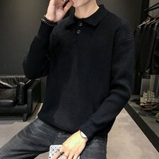 MY07衬衫领毛衣男厚款冬季加厚韩版潮流网红个性针织衫，男装针织衫/毛衣，电商D310（原电商305）