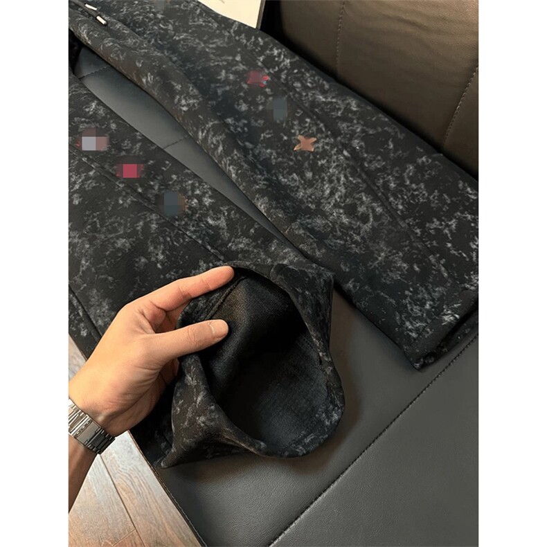 春装高品质扎染刺绣工艺弯刀卫裤男重磅复古垂感休闲运动裤阔腿裤,男装休闲裤,电商A443