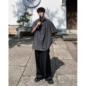 男士英伦斜垂感包边短袖春季2024新款衬衣 C4547 P45图片
