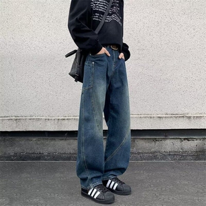 牛仔裤男士韩版潮流高街帅气百搭宽松2025春季ins长裤RK2477-P51图片