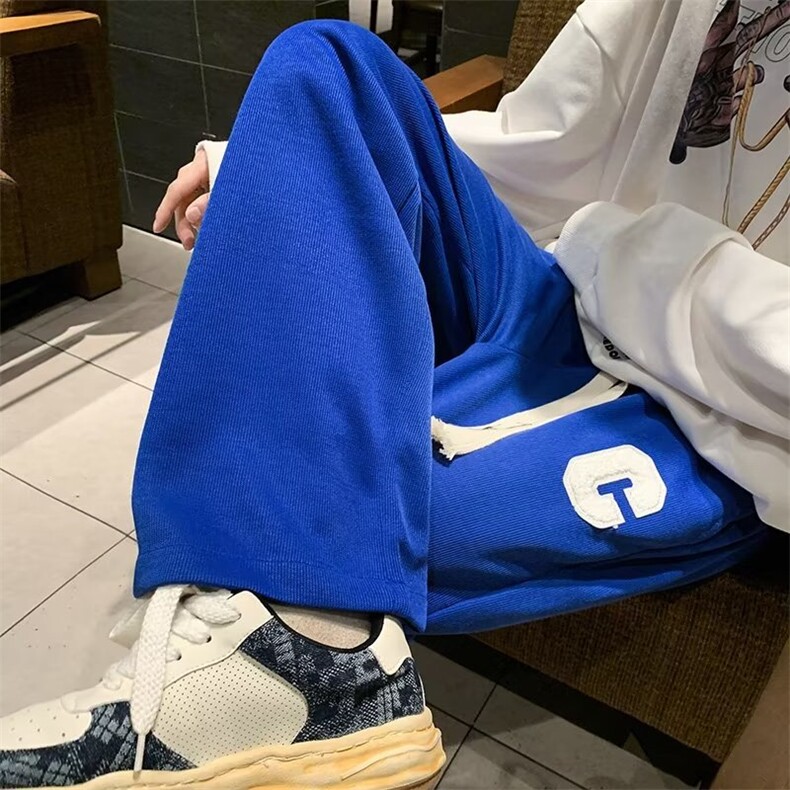 秋季宽松卫裤男美式高街直筒运动裤阔腿长裤K977P28,男装休闲裤,星座1116-2
