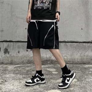美式高街拉链机能工装短裤男夏季薄款冲锋裤宽松五分裤DK098-P43图片