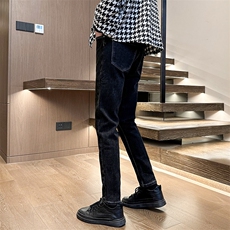 秋冬加绒休闲裤修身小脚男裤微弹力牛仔裤1412-1/607H/P60，男装牛仔裤，星座1412-1