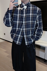 秋冬加棉复古格子正反两面穿棉服夹克男M213-P128(图片