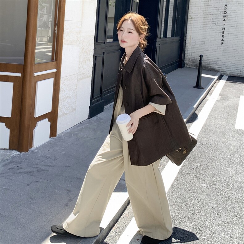 美拉德复古洋气chic皮衣外套女2025早春秋美式复古高级感pu皮夹克,女装皮衣,2C275