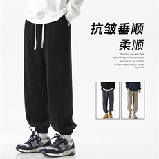 美式条绒休闲抗皱垂顺亲肤束脚抗皱百搭休闲裤X1890-特批42，男装休闲裤，星座718