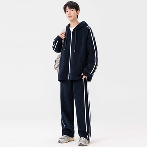 秋季超大码M-8XL高品质休闲运动开衫连帽卫衣套装大码加5元图片