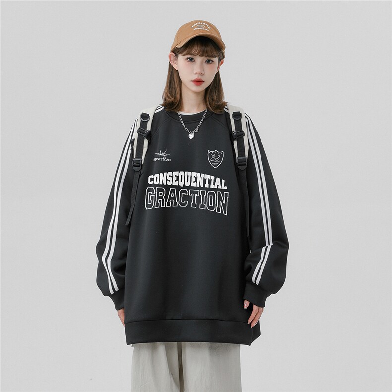 中性风23新款秋季时尚百搭宽松字母印花卫衣B903P45控68,男装卫衣,A247A