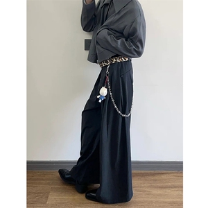 高街排扣设计感西裤男夏美式冰丝休闲裤潮牌垂感裤子ZYA362-P42图片