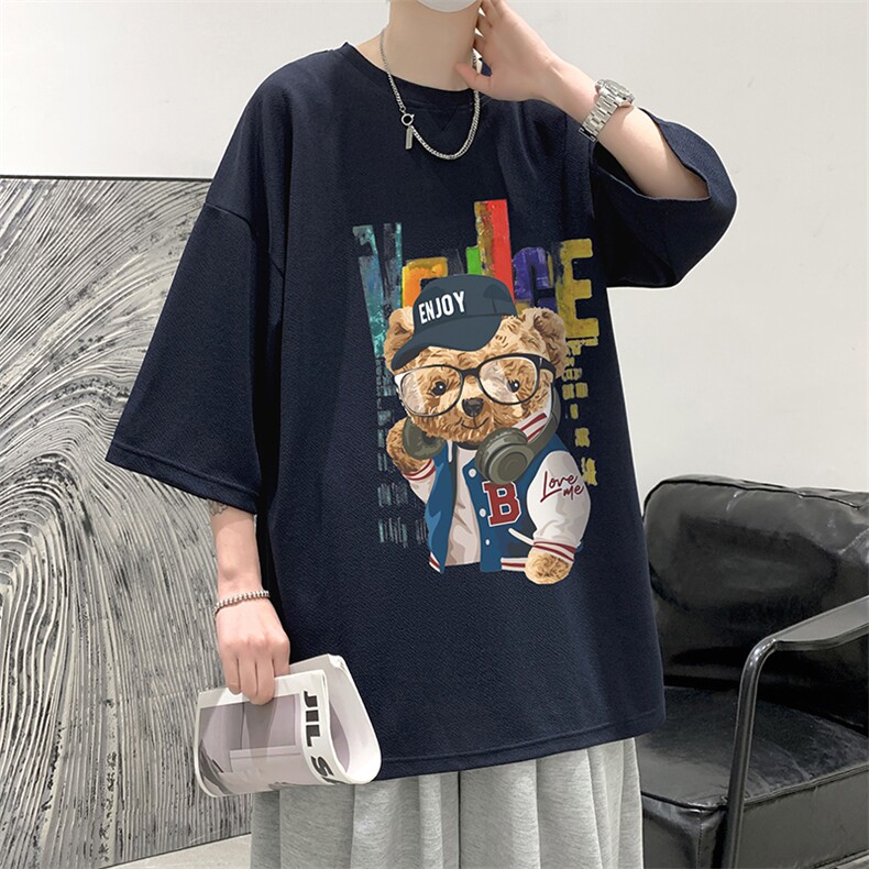 Q11211-P30春夏季七分袖t恤男大码五分袖男短袖中袖大皂风,男装T恤,电商A040