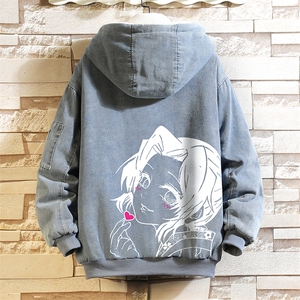 NM53153-P140 牛仔外套男大码加厚加绒棉衣男羊羔毛棉服男 砖墙图片