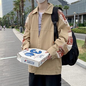 WT09春装男士新款腰果花开衫夹克外套男装外衣文艺青少年港风潮男图片