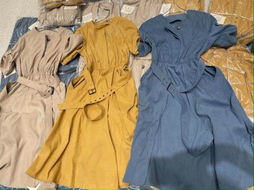 法式复古收腰连衣裙，女装连衣裙，东方名裳