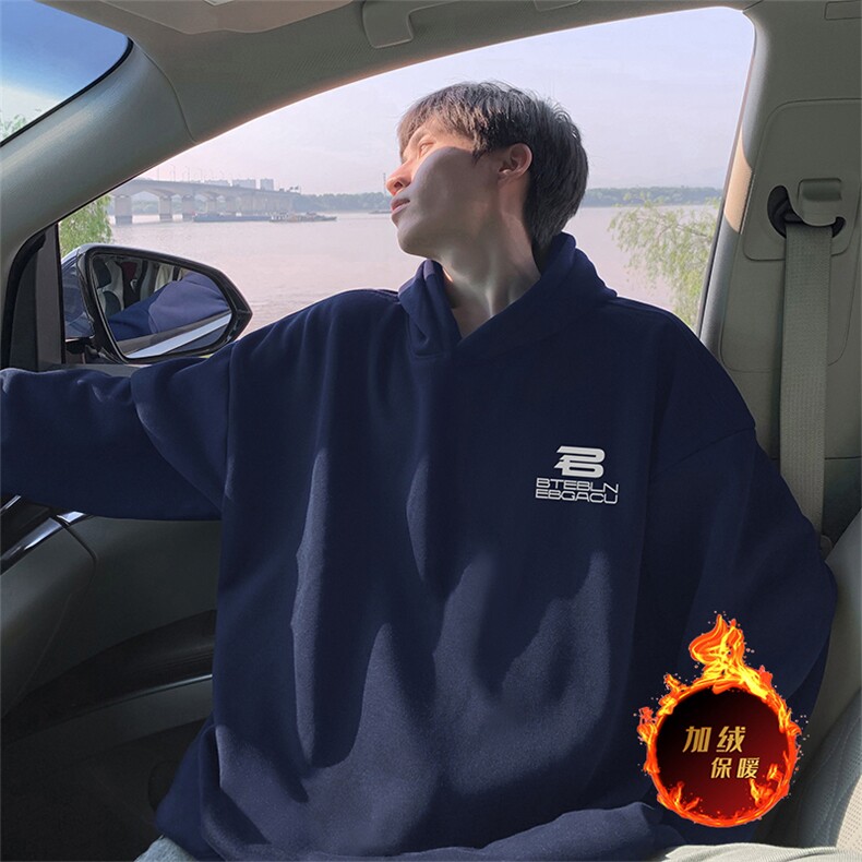 抖音得物供货可提供视频秋冬重磅美式宽松连帽卫衣WKD33,男装卫衣,电商A486