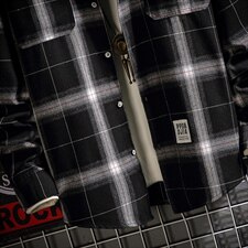 2021秋季新日系网格风大码男宽松休闲工装格子衬衫C3053-P40，男装衬衫，电商A001