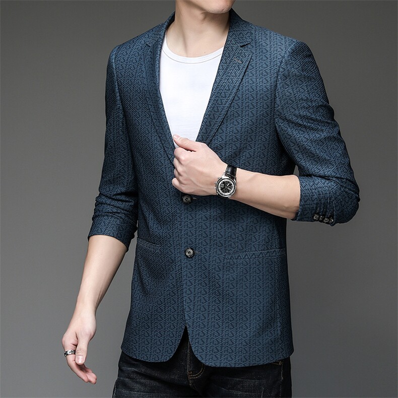 X2218钱塘2020-2春秋时尚潮流男装西服休闲百搭薄款单西外套P142,男装西服,钱塘207-2