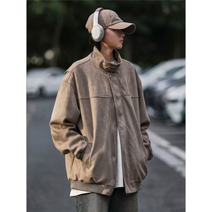 W008麂皮绒夹克咖啡/黑/M-3XLP504-8X54