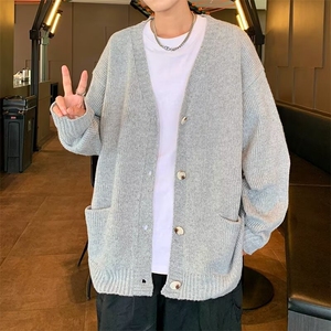 日系开衫毛衣男秋冬潮牌学院风宽松休闲慵懒针织衫外套MZ529-P59