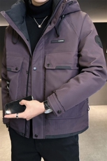 新标90白鸭绒2025年拼接时尚潮流保暖羽绒服男YR6068-P255，男装羽绒服，电商D240-242