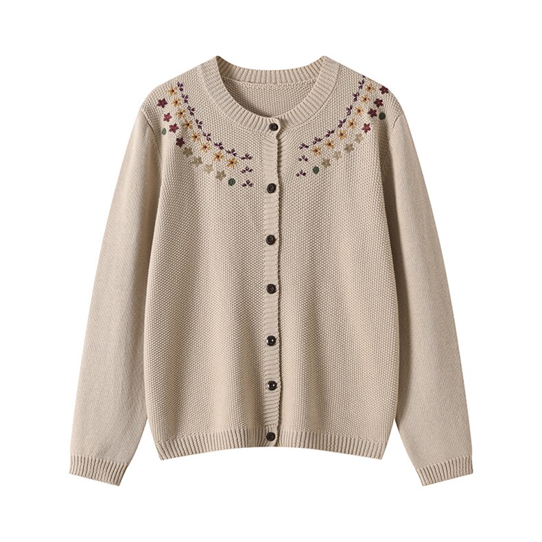 时尚简约针织衫长袖嵌花针织开衫单排扣，女装针织衫/毛衣，温伦斯特羊绒