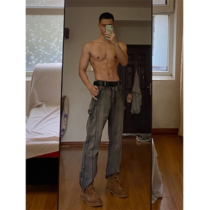 自家图，配马丁靴的裤子男款秋冬侧拉链cleanfit牛仔裤-KZA50-P60图片